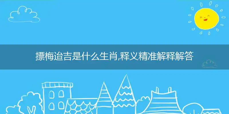 摽梅迨吉是什么生肖,释义精准解释解答