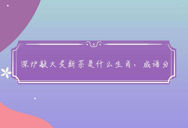 深炉敲火炙新茶是什么生肖,成语分析解释落实